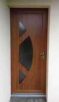 porte d entrée en pvc plaxé chêne doré